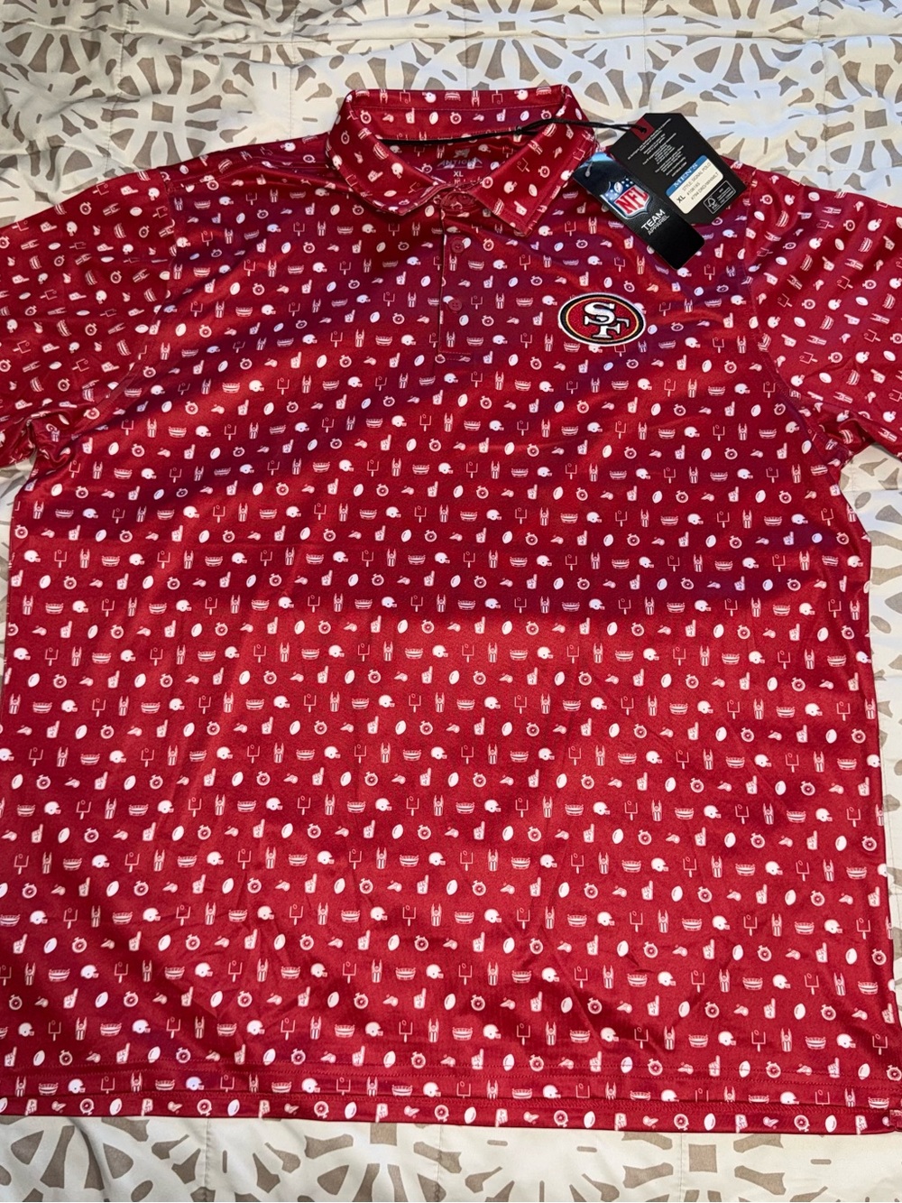 San Francisco 49ers NFL Football Red Polo Golf Purdy Kittle Antigua Men Size XL